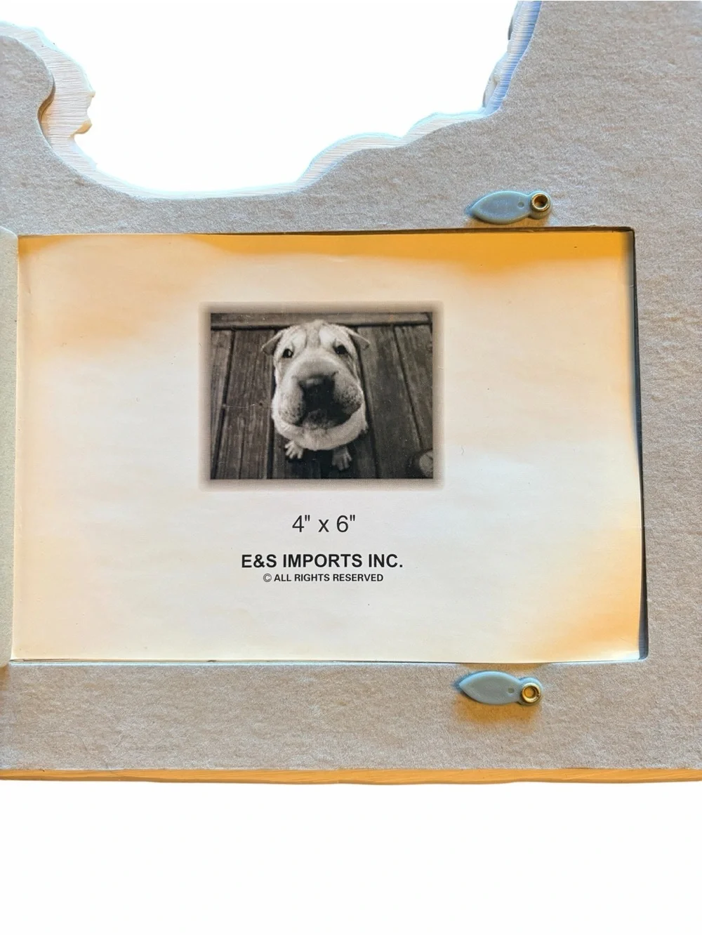 Shitzu Photo Frame 4x6 Resin 3D Sculpted Dog Lover E&S Puppies Pet Picture Frame